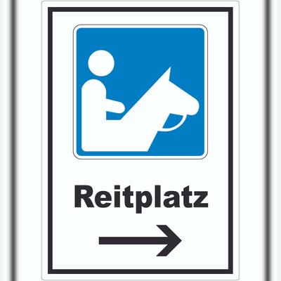 HB-Druck Reitplatz Aufkleber mit Pfeil rechts A0 (841x1189mm)