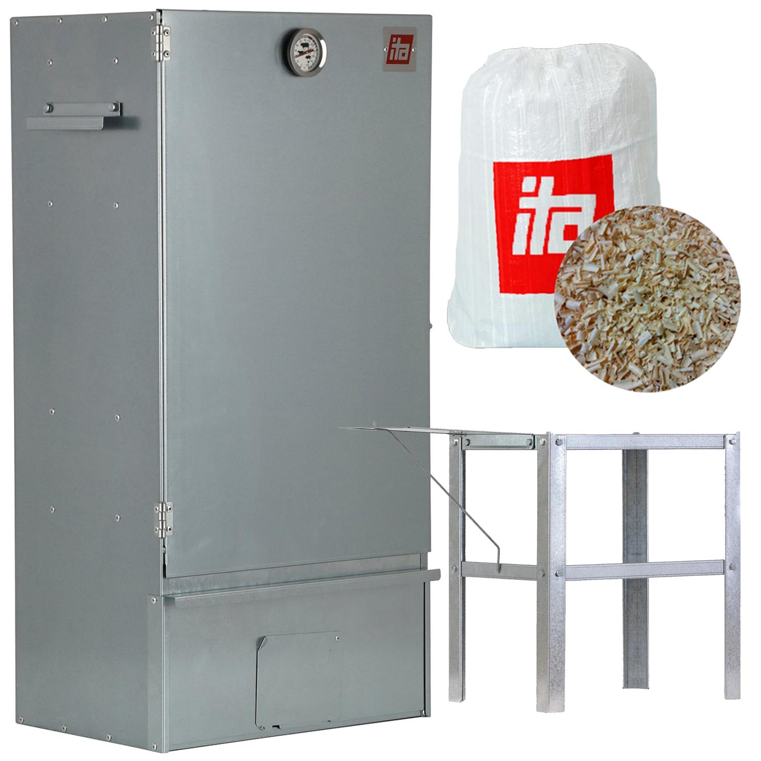 ITA Räucherofen 7005 - Premium Räucherschrank aus Edelstahl mit 3 Etagen 81 cm - Qualität EU - Smoker- Direkt vom Hersteller