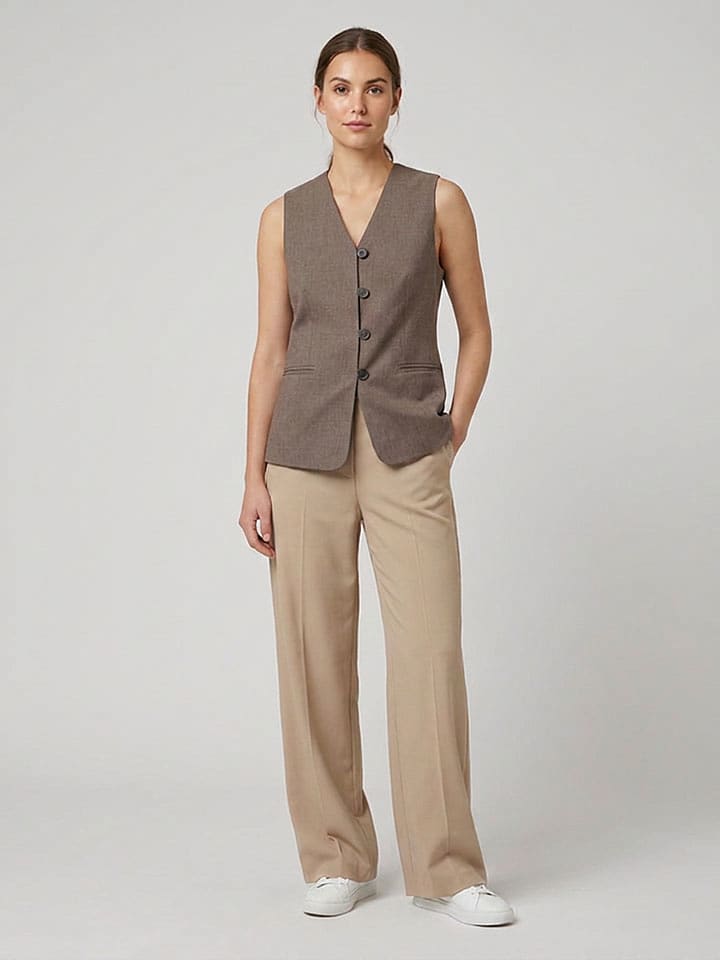 MOSS COPENHAGEN Weste "Rosina" in Taupe - S
