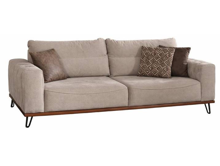JVmoebel 3-Sitzer Beiges 3-Sitzer-Sofa modernes Sofa Stoffsofa Wohnzimmermöbel, 1 Teile, Made in Europa