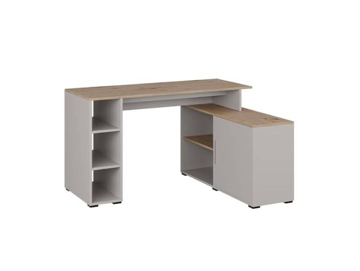 Vicco Eckschreibtisch Rudy , Cashmere 135 x 110 cm mit Regalen, für flexible Arbeitsplatzgestaltung und Stauraumnutzung
