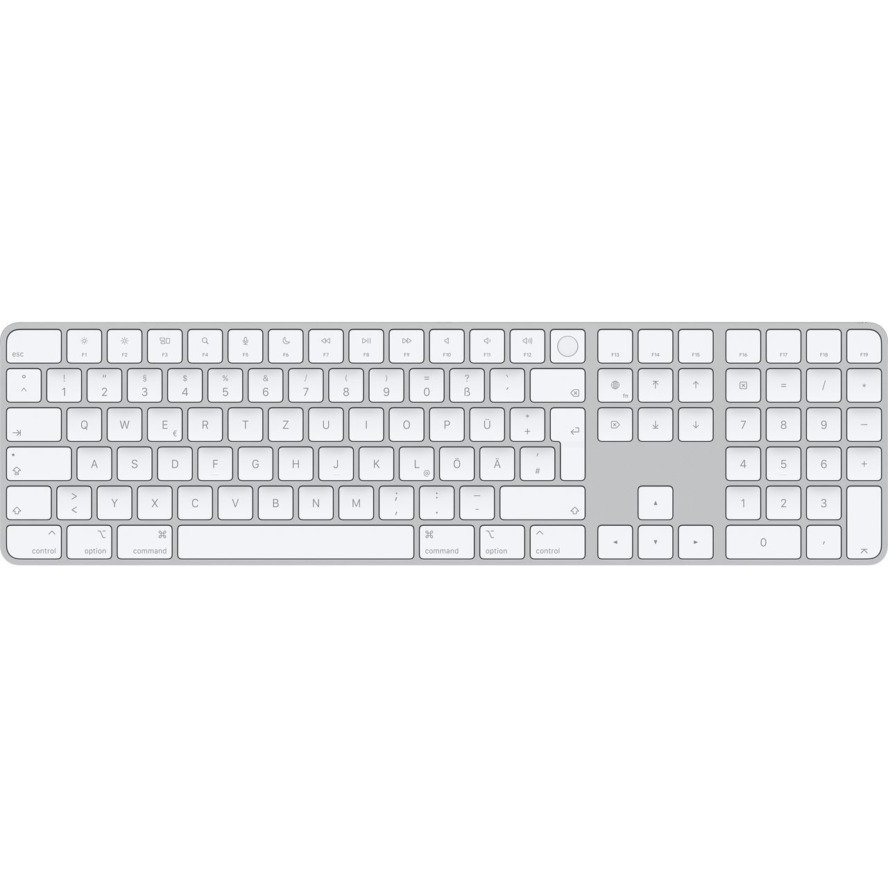 Apple Magic Keyboard with Touch ID and Numeric Keypad for Mac models with silicon - German - White Keys