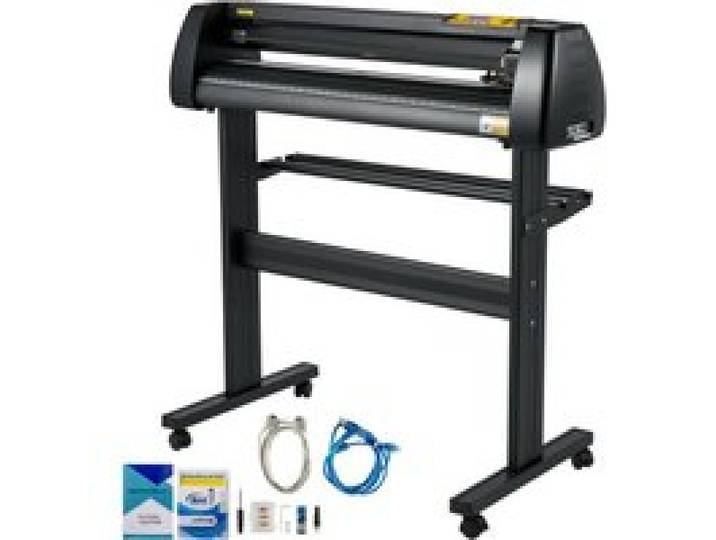 VEVOR Plotter de Découpe Vinyle Alimentation 720 mm, Traceur de Coupe pour l'Impression de Vinyle, Force et Vitesse Réglables, Écran LCD, 3 Lames, avec Logiciel Signmaster, Compatible avec Windows
