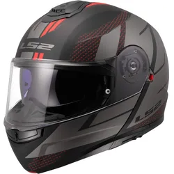 LS2 FF908 Strobe II Code Klapphelm matt-schwarz-grau - 2XL (63/64)