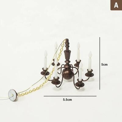 Uplift Picks Dollhouse LED Chandelier Miniature Ceiling Lamp Dollhouse Lighting Accessory a
