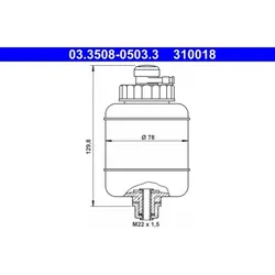 Ausgleichsbehälter Bremsflüssigkeit ATE 03.3508-0503.3 für Mercedes-Benz Unimog