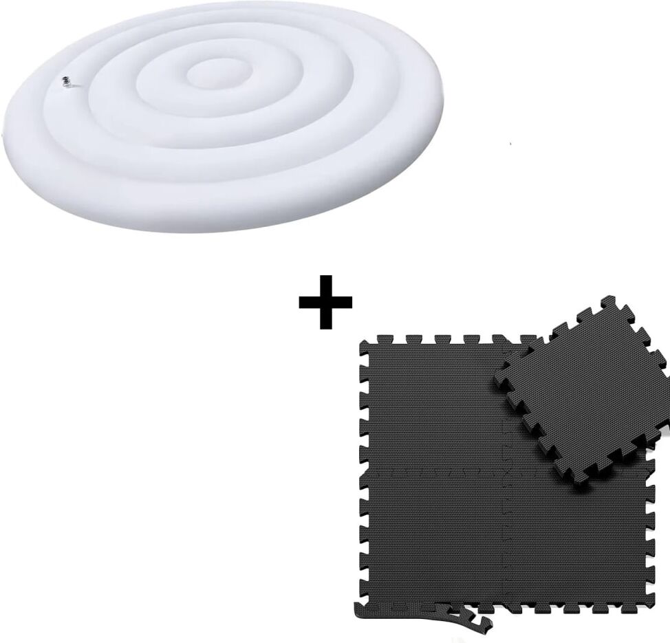 Coco Spa Tapis isolant noir et couverture isolante blanche pour spa Noir 180x1x180cm