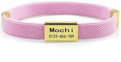 Uplift Essentials "Custom Engraved ""Signature"" Safety Pet Collar pink"