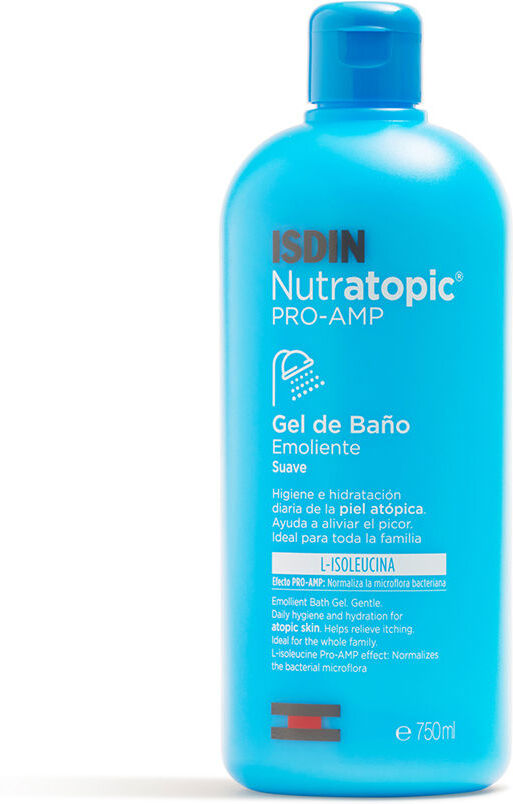 Isdin Nutratopic PRO-AMP gel de bain émollient pour peaux atopiques 750 ml