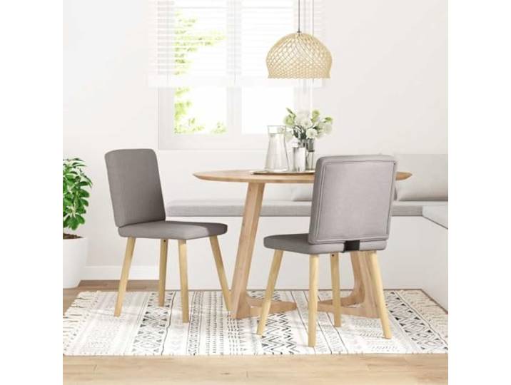 KGHFDVB Esszimmerstuhl 2er Set Taupe Stoff mit Metall und Holz Gestell Polyesterbezug, dicke Schaumstoffpolsterung, Metall-Holz-Konstruktion, vielseitig nutzbar, elegantes Design