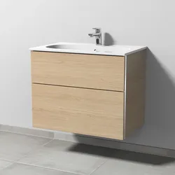 Sanipa 3way Waschtischunterbau zu Geberit Acanto Slim mit 2 Auszügen, Eiche-Nordic, BR41148 BR41148