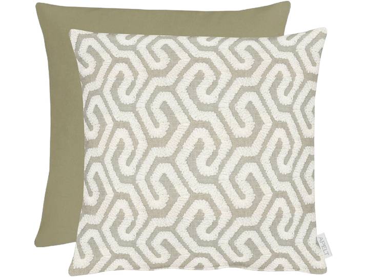 Dekokissen APELT Tiago Gr. 1, beige (beige, gemustert), B:46cm L:46cm, Baumwolle, Polyester, Dekokissen_Sitzkissen_Kissenhüllen, Dekokissen, modisches Design, Wendekissenhülle ohne Füllung, 1 Stück