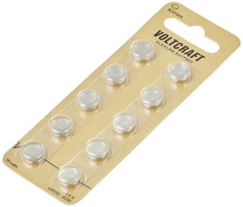 VOLTCRAFT Knopfzelle LR1130 1.5V 10 St. 75 mAh Alkali-Mangan AG10