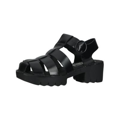 Riemchensandale FLY LONDON "Fly London Sandalen Leder", Damen, Gr. 37, schwarz, Leder, Schuhe Riemchensandale