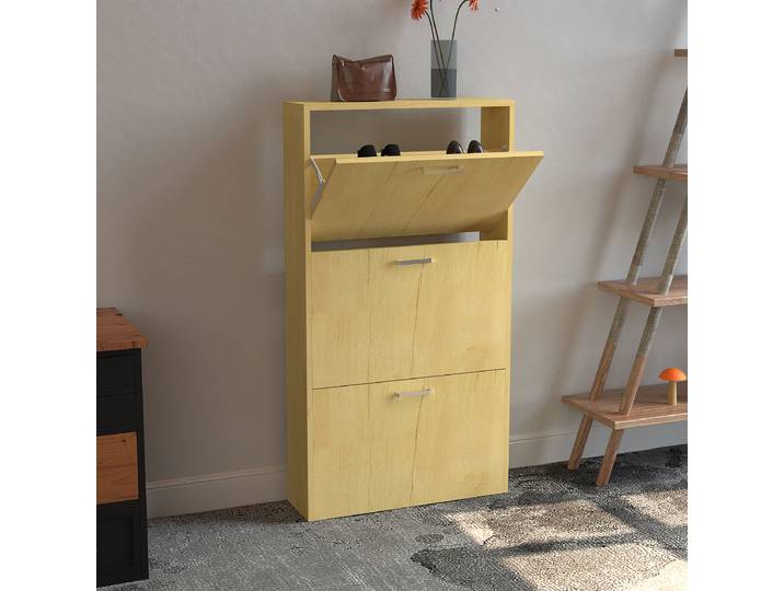 Schuhkipper 108cm Holz/Braun/Eiche Dekor