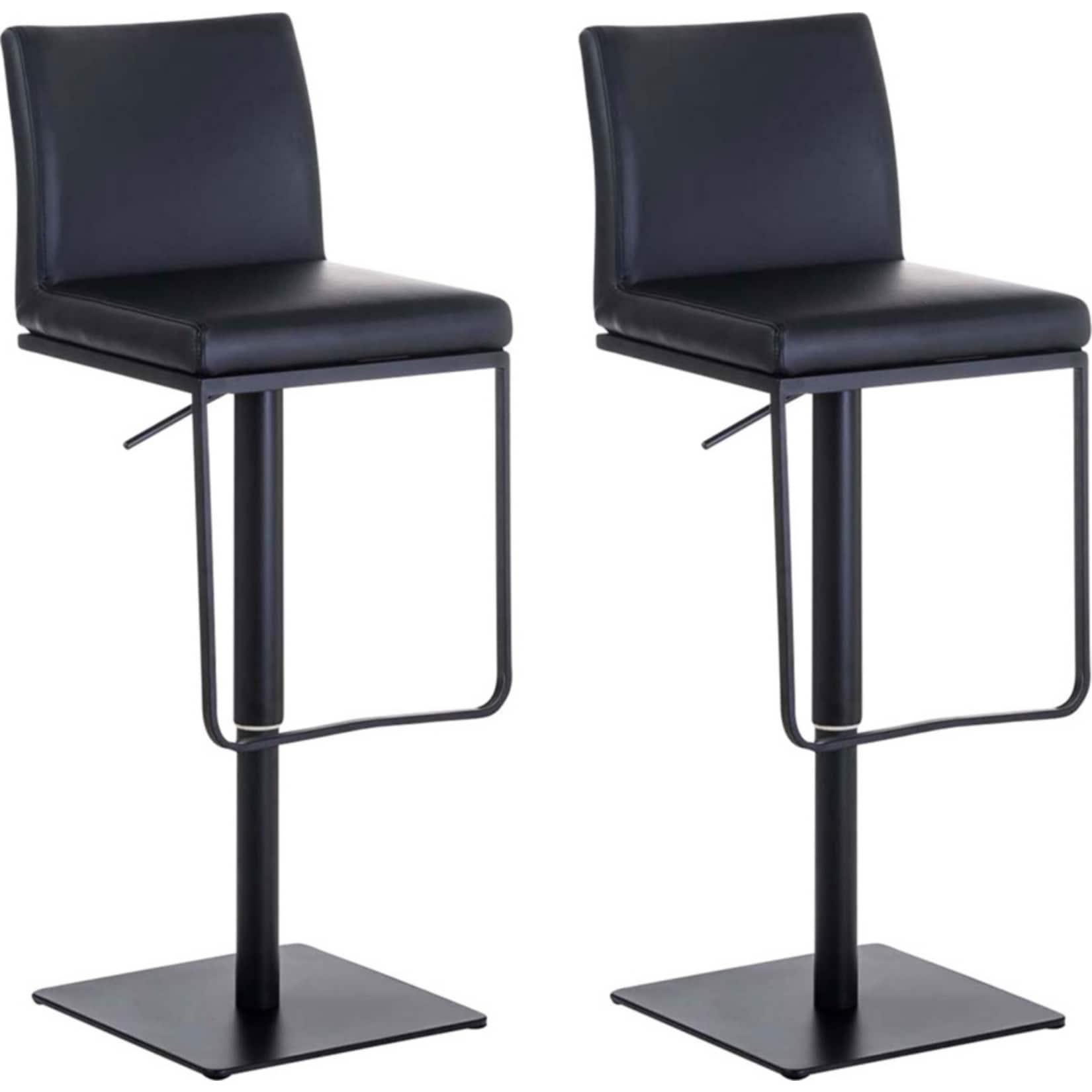 CLP 2er Set Barhocker Panama B Kunstleder - Farbe: schwarz, Gestellfarbe: schwarz