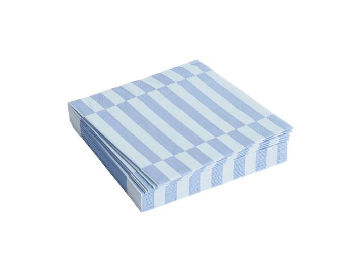 HAY Serviette Pattern Lunch Stripe 33x33 cm Lot de 20 Light blue-dusty blue pillar