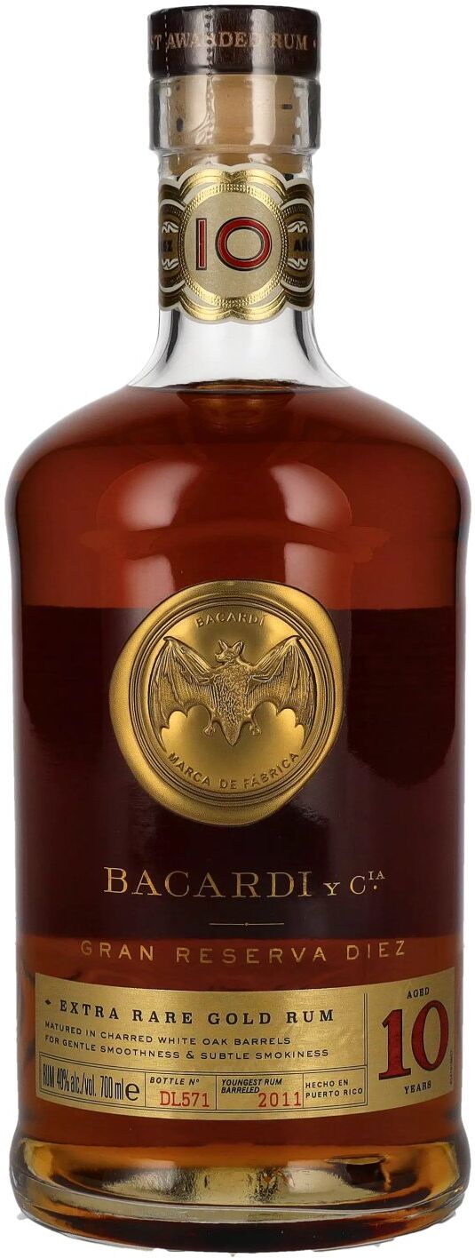 Bacardi 10 Años Gran Reserva Diez Extra Rare Gold Rum 40% Vol. 0,7l