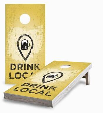 Skip's Garage Drink Local Cornhole Boards