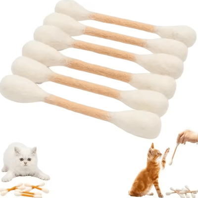 Inspire Curations CottonTail Catnip Swab Kicker Toy Set beige