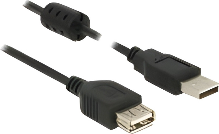 Delock USB 2.0 verlengkabel USB mannelijk naar USB vrouwelijk - 1 meter - Zwart