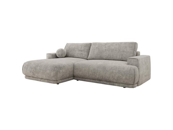 MKS Eckschlafsofa Rina L Hellgrau Schenille grob gewebt - links, Kunststoff, L-Form,L-Form, 267x170 cm, Wohnzimmer, Sofas & Couches, Wohnlandschaften, Ecksofas