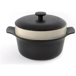 BergHoff Suppentopf mit Deckel Ron Line, Pfanne + Kochtopf, Schwarz