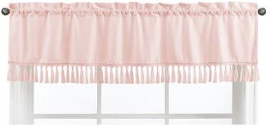 Sweet Jojo Designs Pink Boho Bohemian Window Curtain Valance - Solid Color Blush Shabby Chic Princess Luxurious Luxury Elegant Vintage Designer