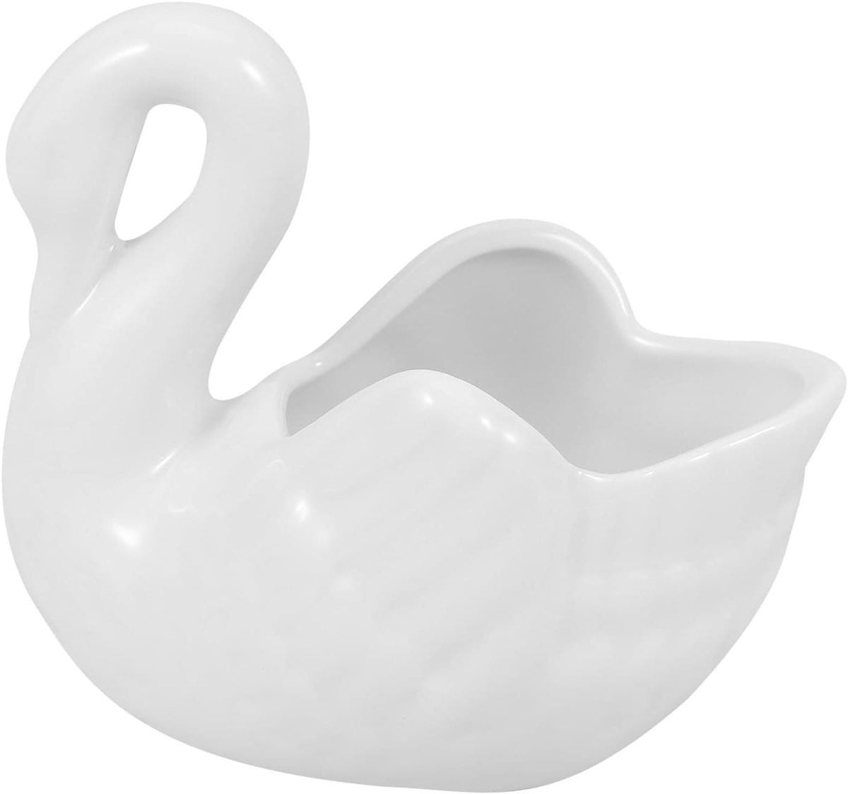 Keramische Zwanen Vaas - Wit - 11 cm