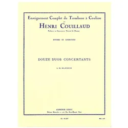 12 duos concertants pour 2 trombones etudes et exercices, Fachbücher von Henri Couillaud