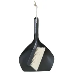 Chic Antique Kehrblech mit Handfeger, H34/L23/B7,5 cm, schwarz