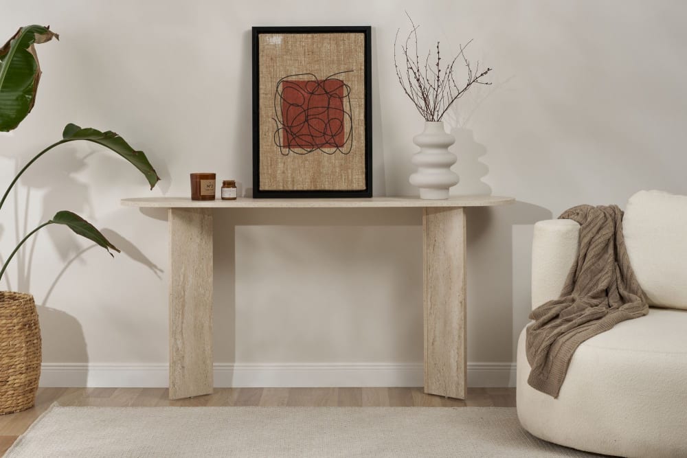 Habitat & Jardin Console en bois beige 150 x 35 x 75 cm Beige 150x75x35cm
