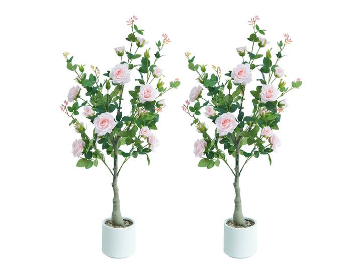 1 pièce/2 pièces, arbre artificiel de roses de 120 cm, plante à fleurs artificielle, plante florale artificielle en pot pour la décoration du jardin et du porche