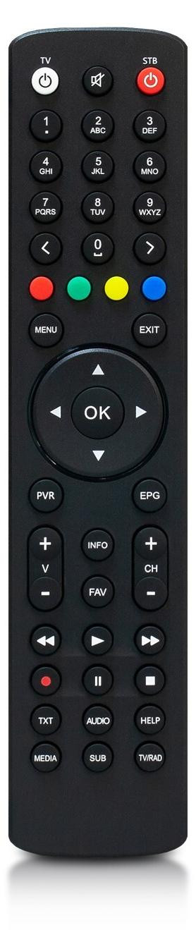 AB-COM AB ALLTV afstandsbediening voor AB CryptoBox 8xx/7xx/6xx/5xx/4xx en PULSe/PULSe Mini, zwart