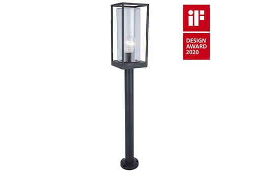 Lutec Flair Staande lamp zwart met glazen elementen