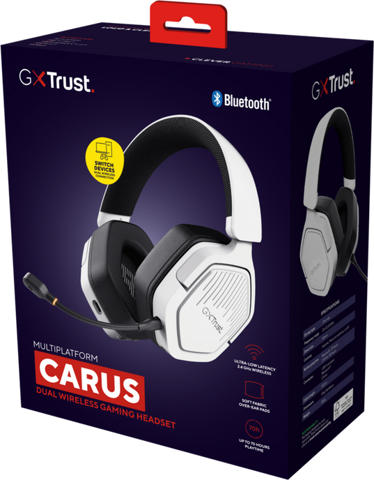 Trust GXT493W Carus Langattomat Pelikuulokkeet Valkoinen
