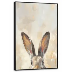 LEINWAND Bilder mit Rahmen - Hase - Ohren - Braun - 100x150