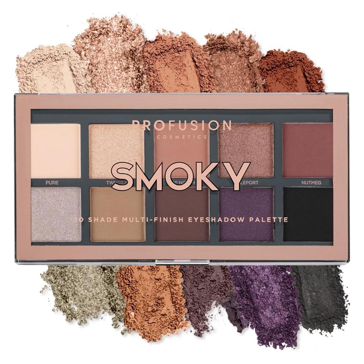 Profusion Eyeshadow Palette paleta 10 cieni do powiek Smoky (Glitzer, Matt, Satin, Smoky) (656497421806)