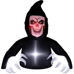 AUFBLASBARER Sensenmann, Halloween-Dekoration mit LED-Lichtern, für Outdoor