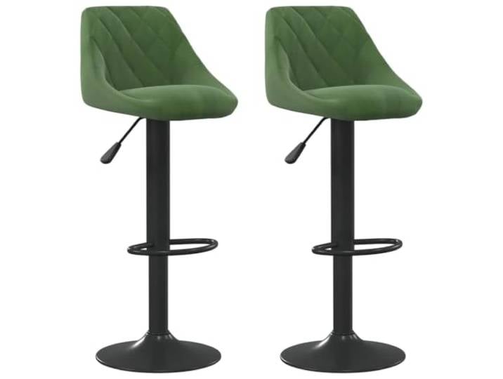 POUFGDR Barhocker, Velours, dunkelgrün, 2-teilig, mit Gashebefunktion Robuster Stahlrahmen, 360° drehbar, integrierte Fußstütze, max. Belastung 110 kg, Design Esszimmer