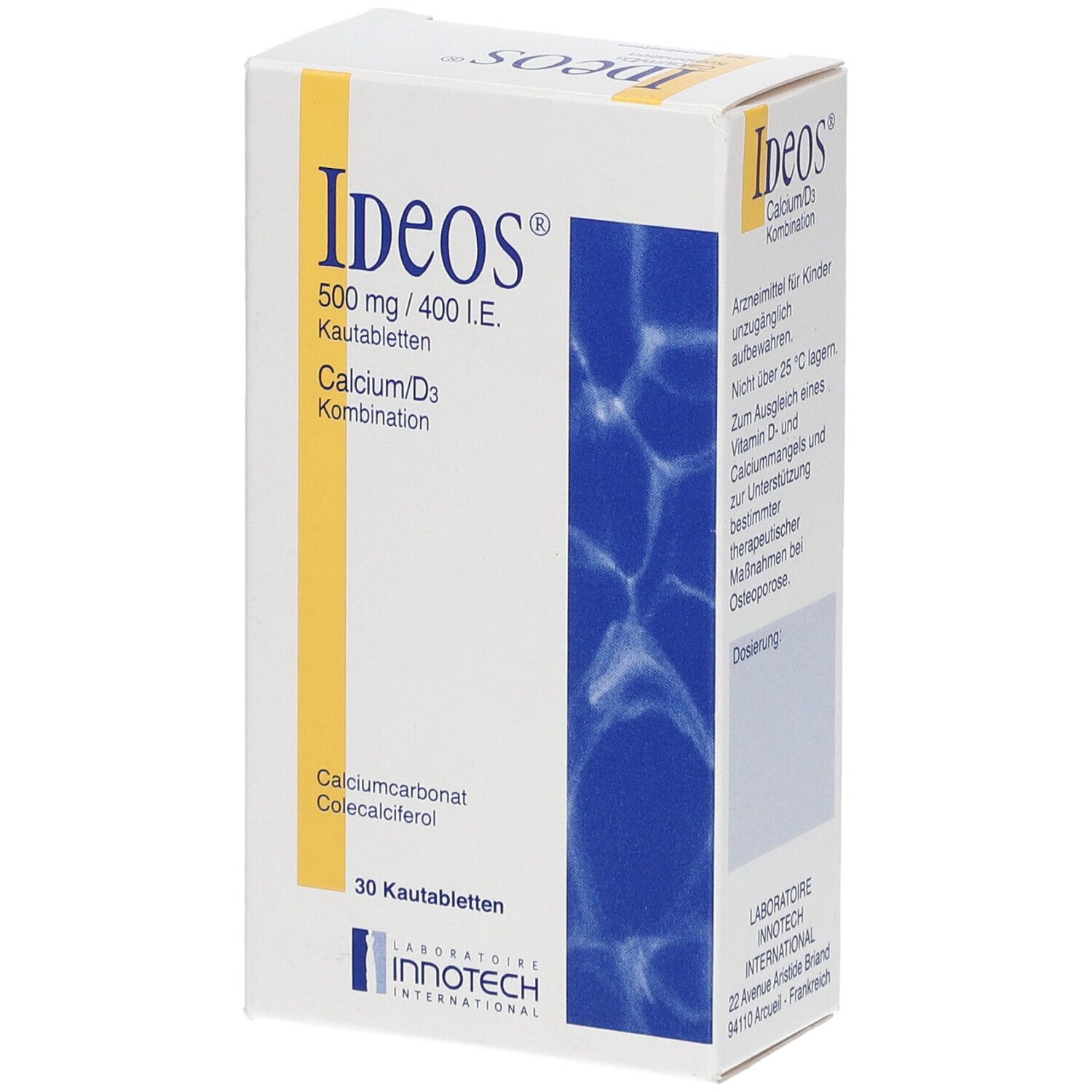 Ideos 500 mg/400 I.e. Kautabletten 30 St