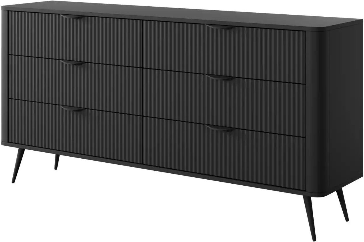 Höffner Kommode  Lante ¦ schwarz ¦ Maße (cm): B: 163 H: 81