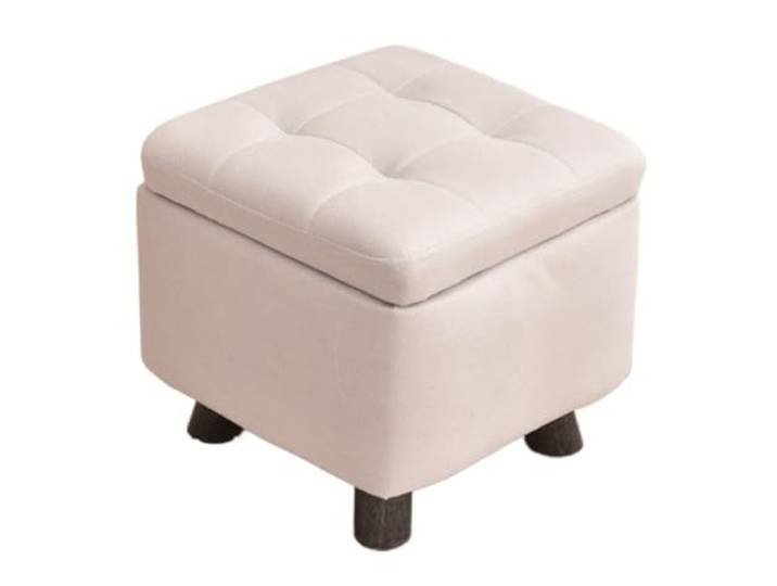 DANNMPX Sitzhocker Wohnzimmer Fußstütze Mit Stauraum for Wohnzimmer, Schlafzimmer, Dekorative Wohnmöbel Zusätzliche Sitzplätze(White)