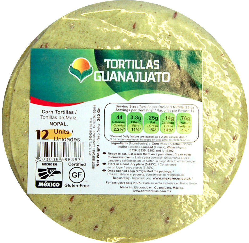 Guanajuato 15cm Cactus /Green Corn Tortillas 250g