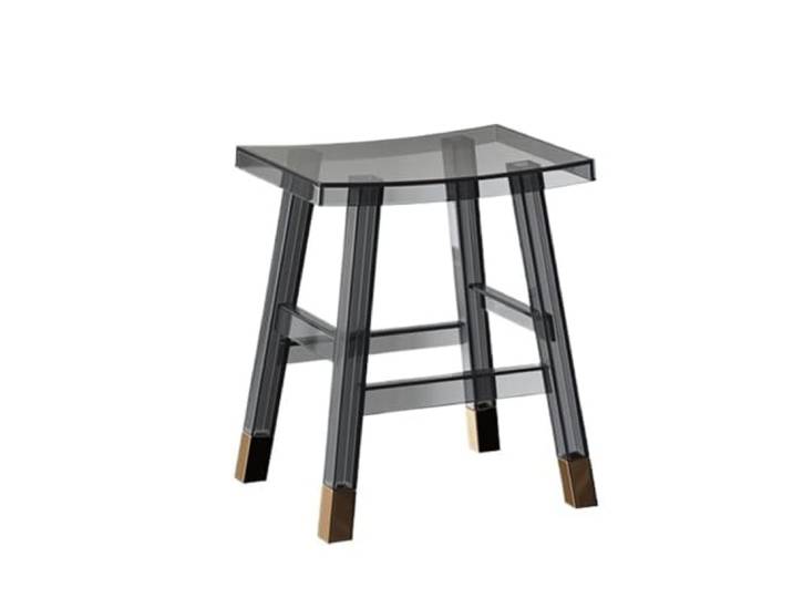 YANG11FAN Vielseitig Transparenter rechteckiger Hocker, Balkon, Küche, Schlafzimmer, Ruhehocker(Grigio)
