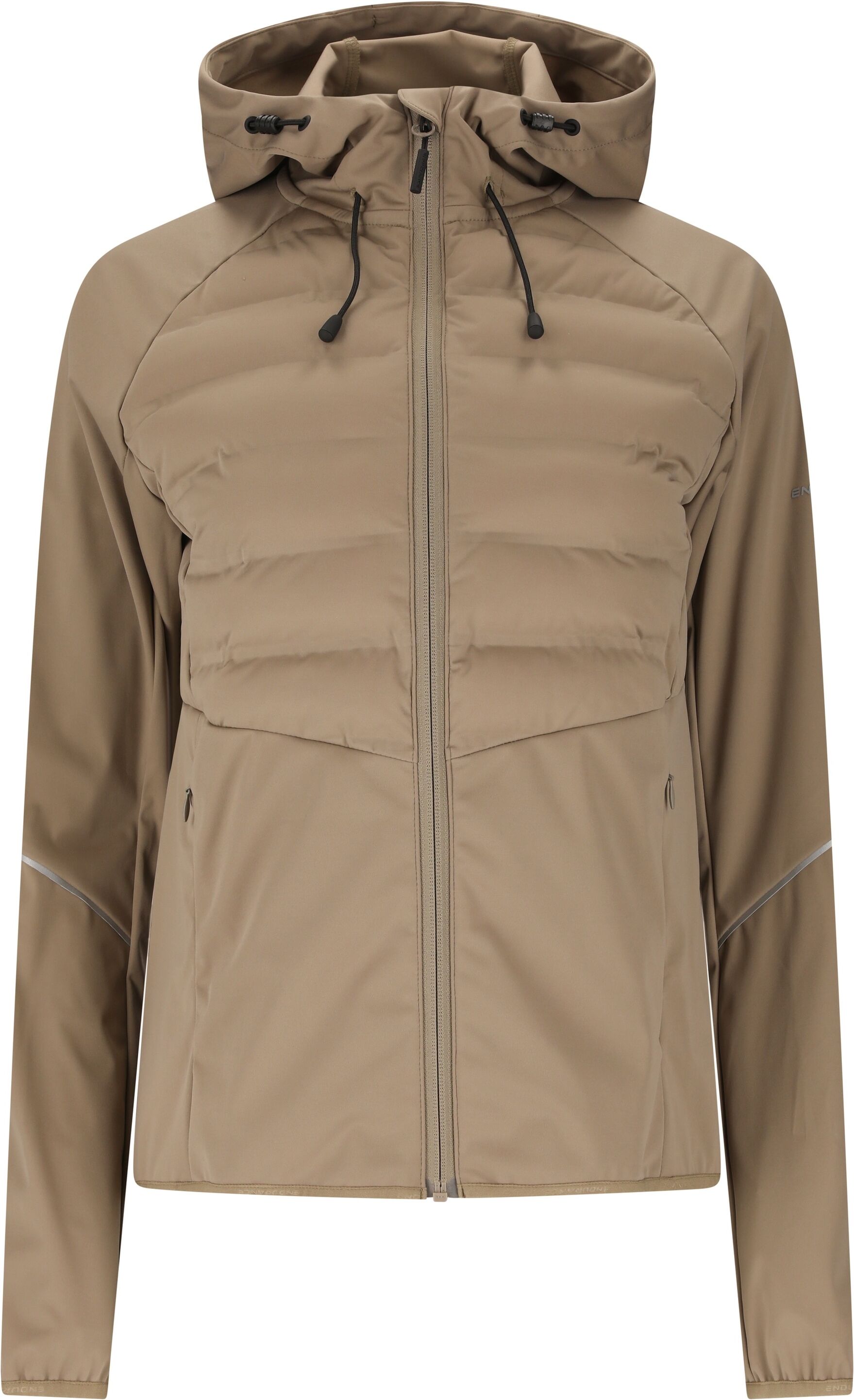 Laufjacke ENDURANCE "Eluna", Damen, Gr. 40, braun (beige), 100% Polyester, mehrfarbig, normal, ohne Ausschnitt, Jacken, mit windblockierender und wärmeisolierender Eigenschaft