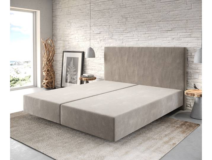 DELIFE Boxspringgestell Dream-Well 180x200 cm Mikrofaser Beige, Bettgestelle
