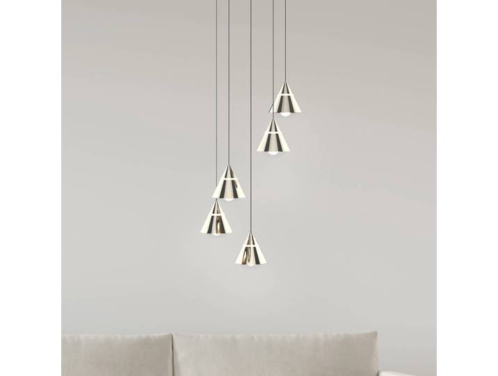 Trio Lighting Hängeleuchte Romeo, alu / grau / zink, für Wohn- / Esszimmer, Metall, Modern, Hängelampe