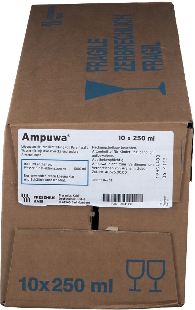 Ampuwa Glasflasche Injektions-/Infusionslösung 10x250 ml