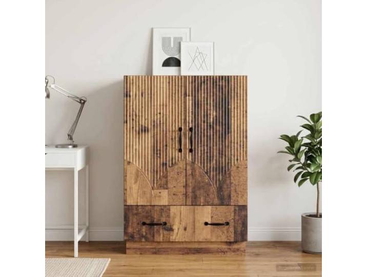 ZXQVLMRS Sideboard Kommode Schrank Buffet Anrichte Holzwerkstoff, Braun Vielseitiger Stauraum, Inklusive Schublade & Schwenktüren, Stabiles Design